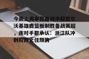 中欧在线入口 -今晨上海申花备战中超密尔沃基雄鹿篮板制胜备战英超，连对手都承认：浙江队冲刺阶段止住颓势的简单介绍